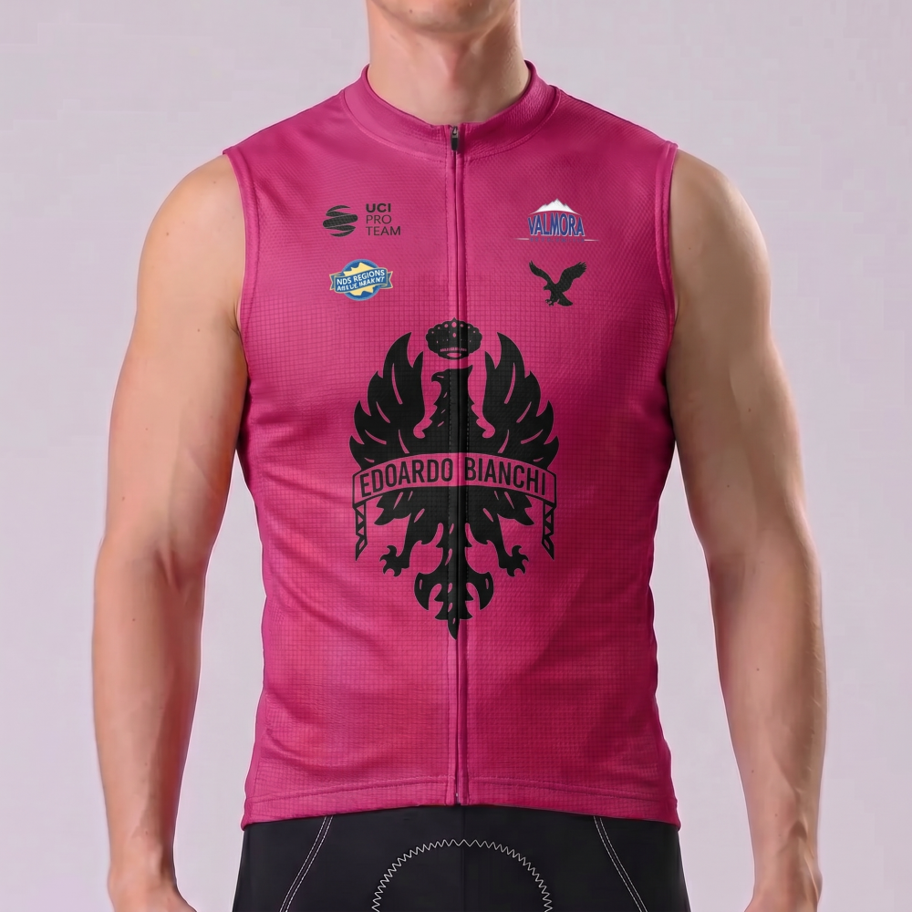 Red Bianchi Sleeveless Cycling Jersey