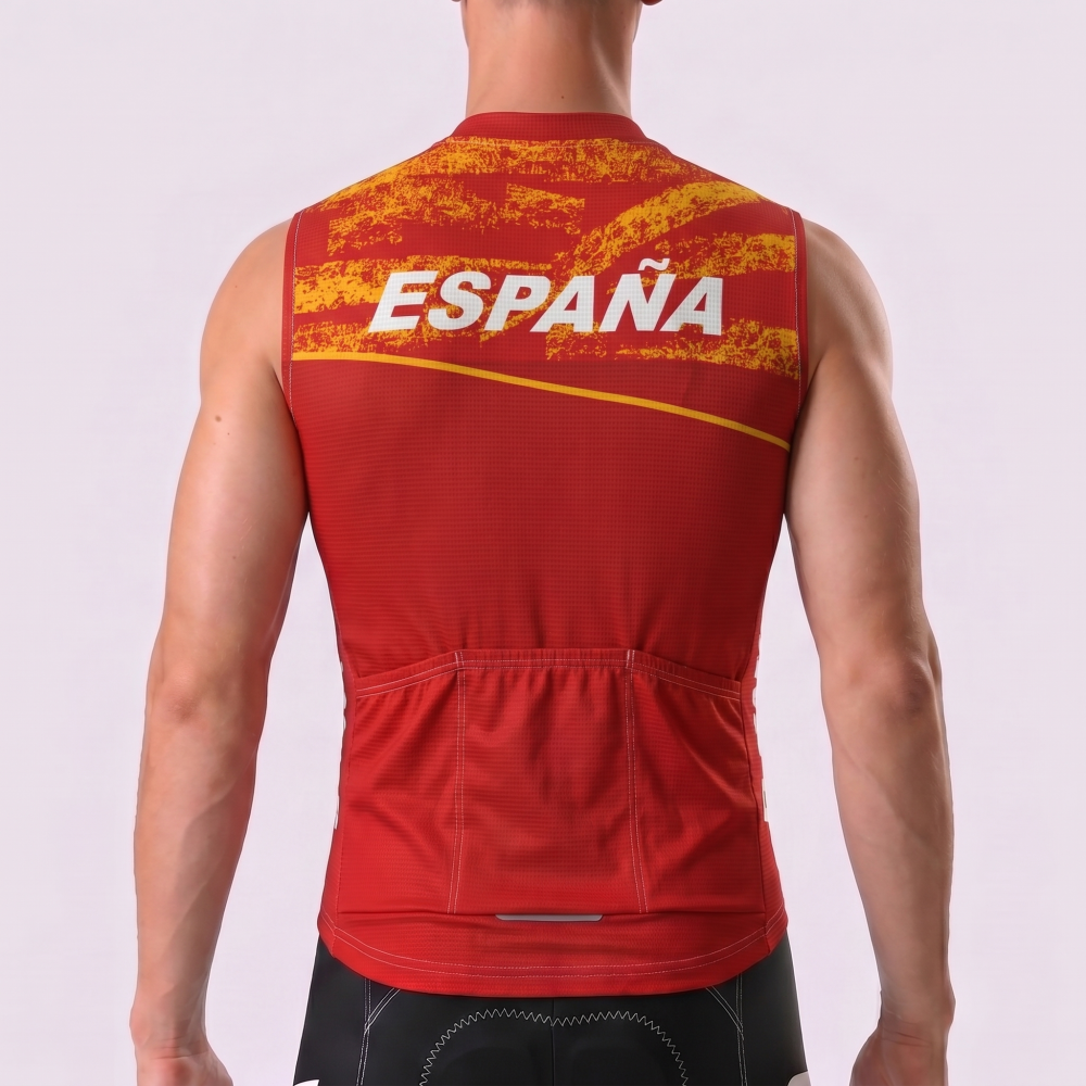 ESPANA Red Windproof Sleeveless Cycling Jersey