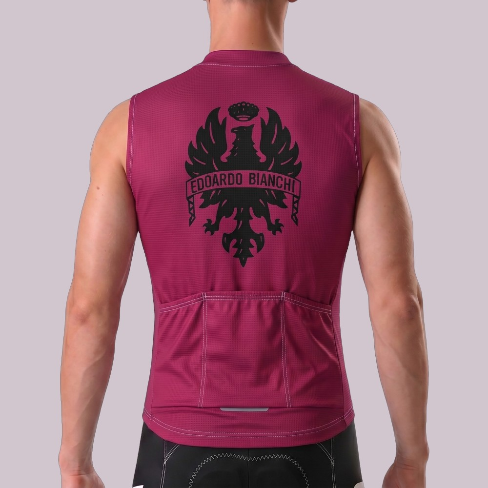 Red Bianchi Windproof Sleeveless Cycling Jersey