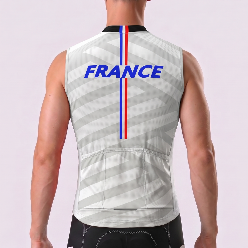 France Stripes Sleeveless Cycling Jersey