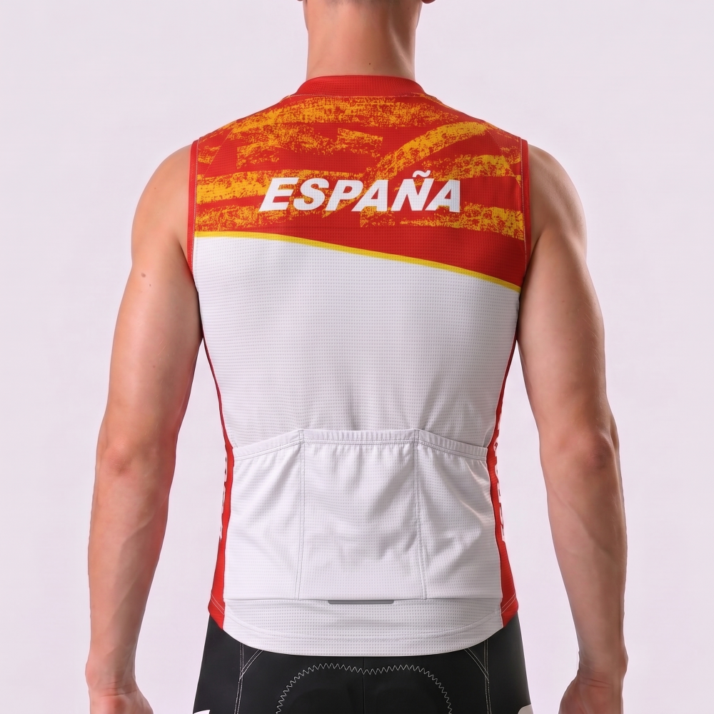 ESPANA White Sleeveless Cycling Jersey