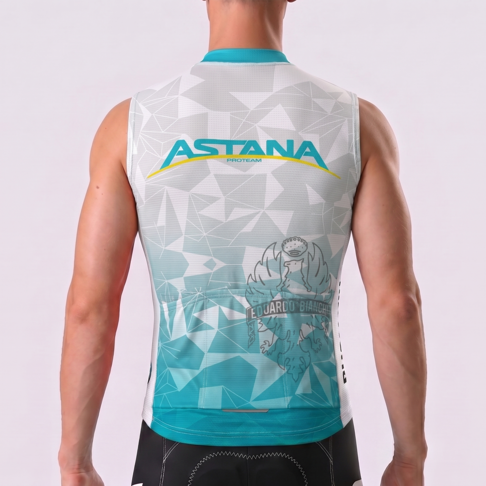 Stripes Bianchi Windproof Sleeveless Cycling Jersey