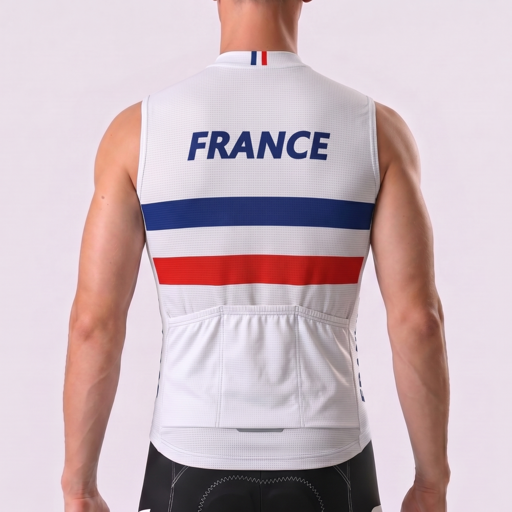 France CIC Windproof Sleeveless Cycling Jersey