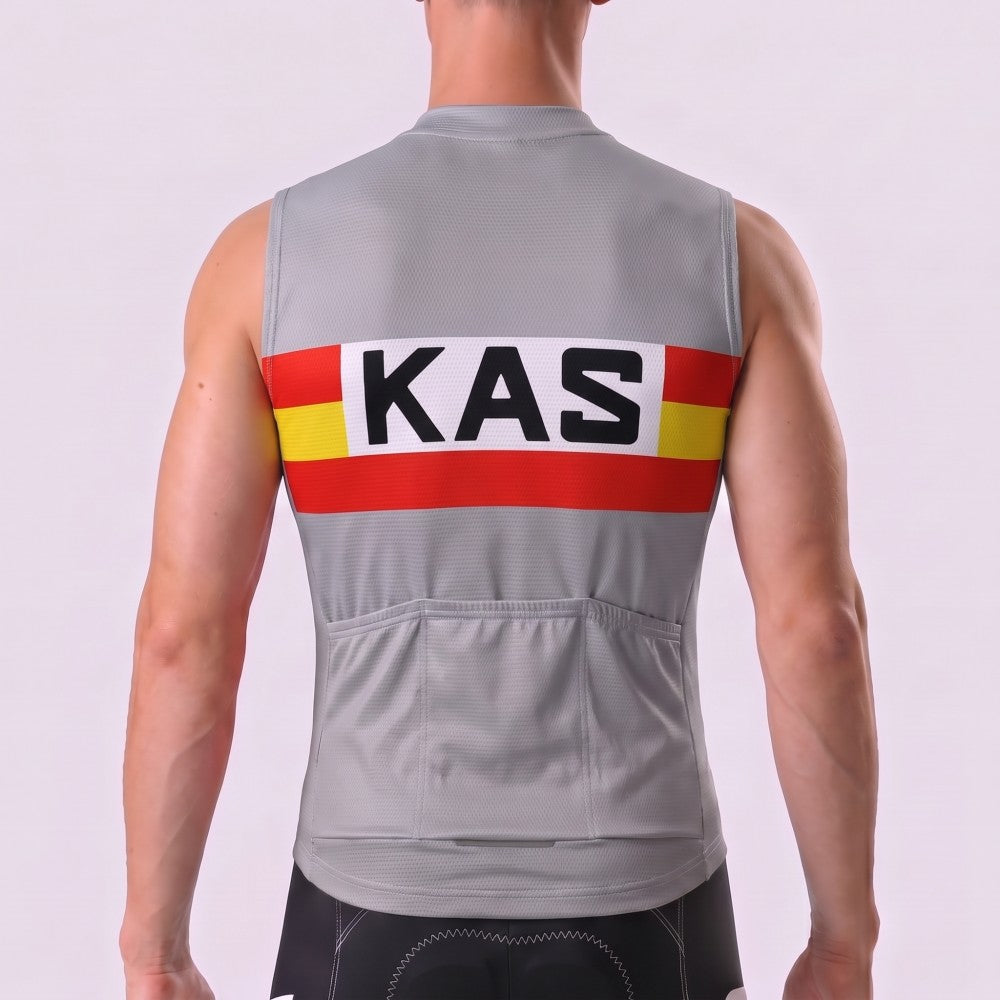 1976 Kas Grey Sleeveless Cycling Jersey