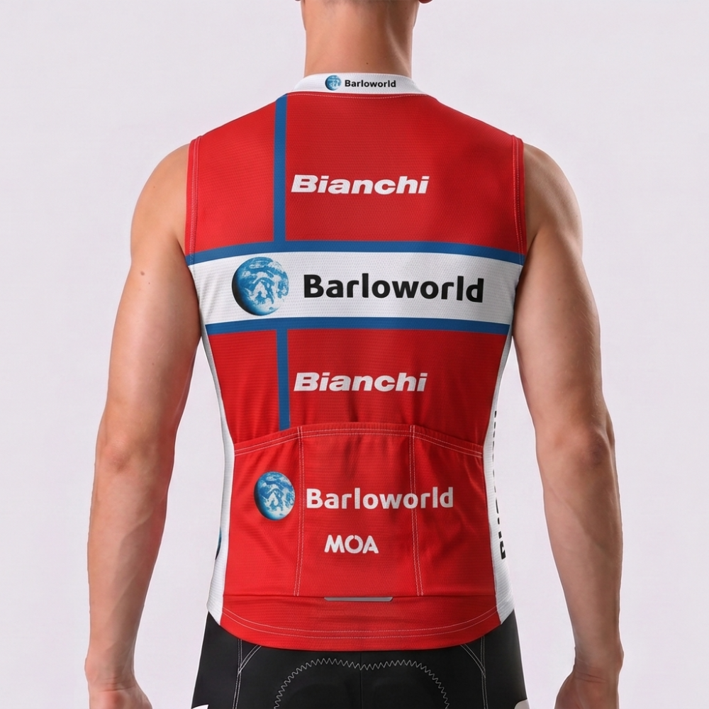 United State Red Fleece Sleeveless Cycling Jersey