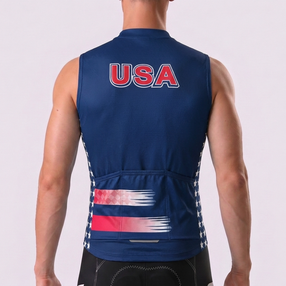 USA Stripes Sleeveless Cycling Jersey