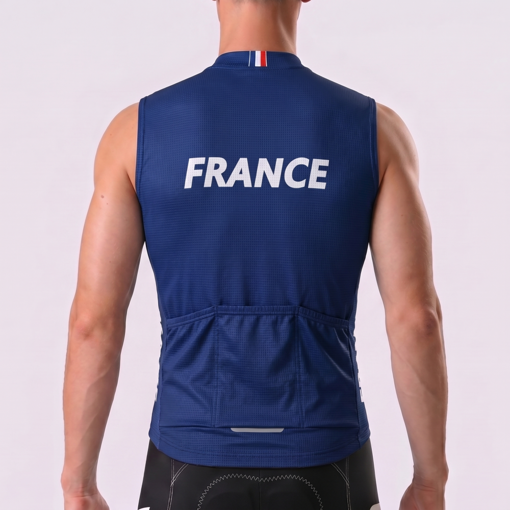 2025 France Sleeveless Cycling Jersey
