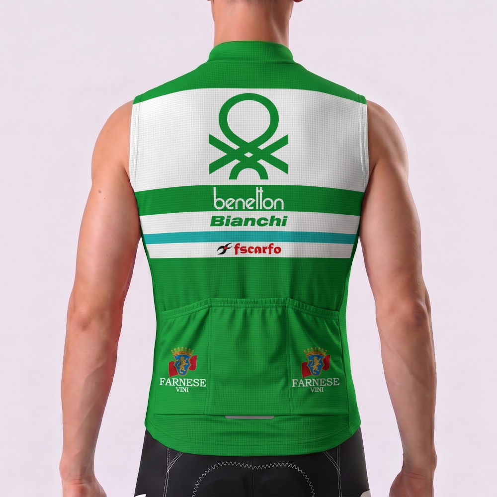 Benetton Bianchi Windproof Sleeveless Cycling Jersey