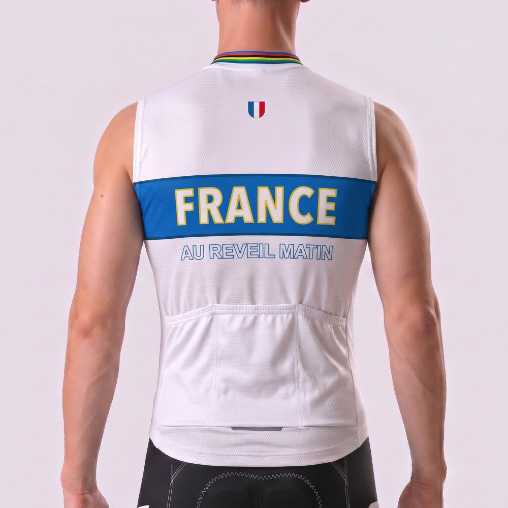 1903 France Fleece Sleeveless Cycling Jersey
