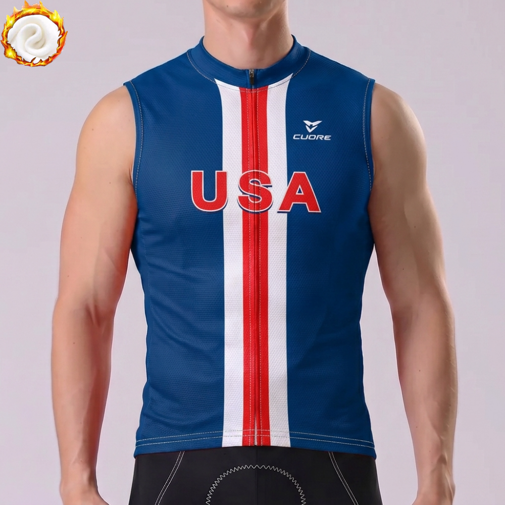 USA Fleece Sleeveless Cycling Jersey