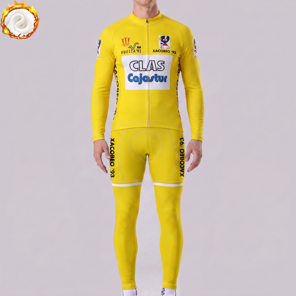1992 CLAS Cajastur Fleece Long Sleeves Cycling Kits