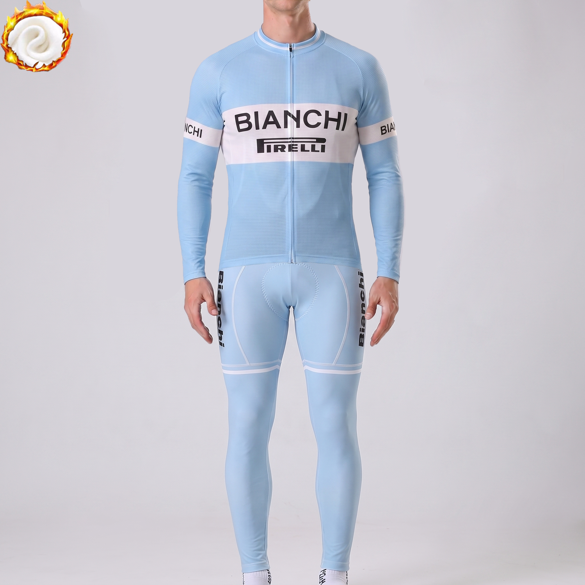 Bianchi PIRELLI Fleece Long Sleeves Cycling Kits
