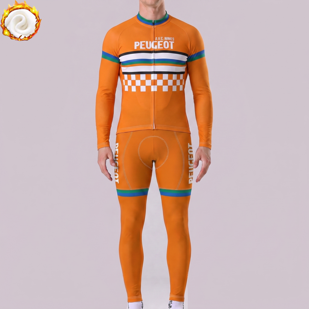 1983 Peugeot Fleece Long Sleeves Cycling Kits