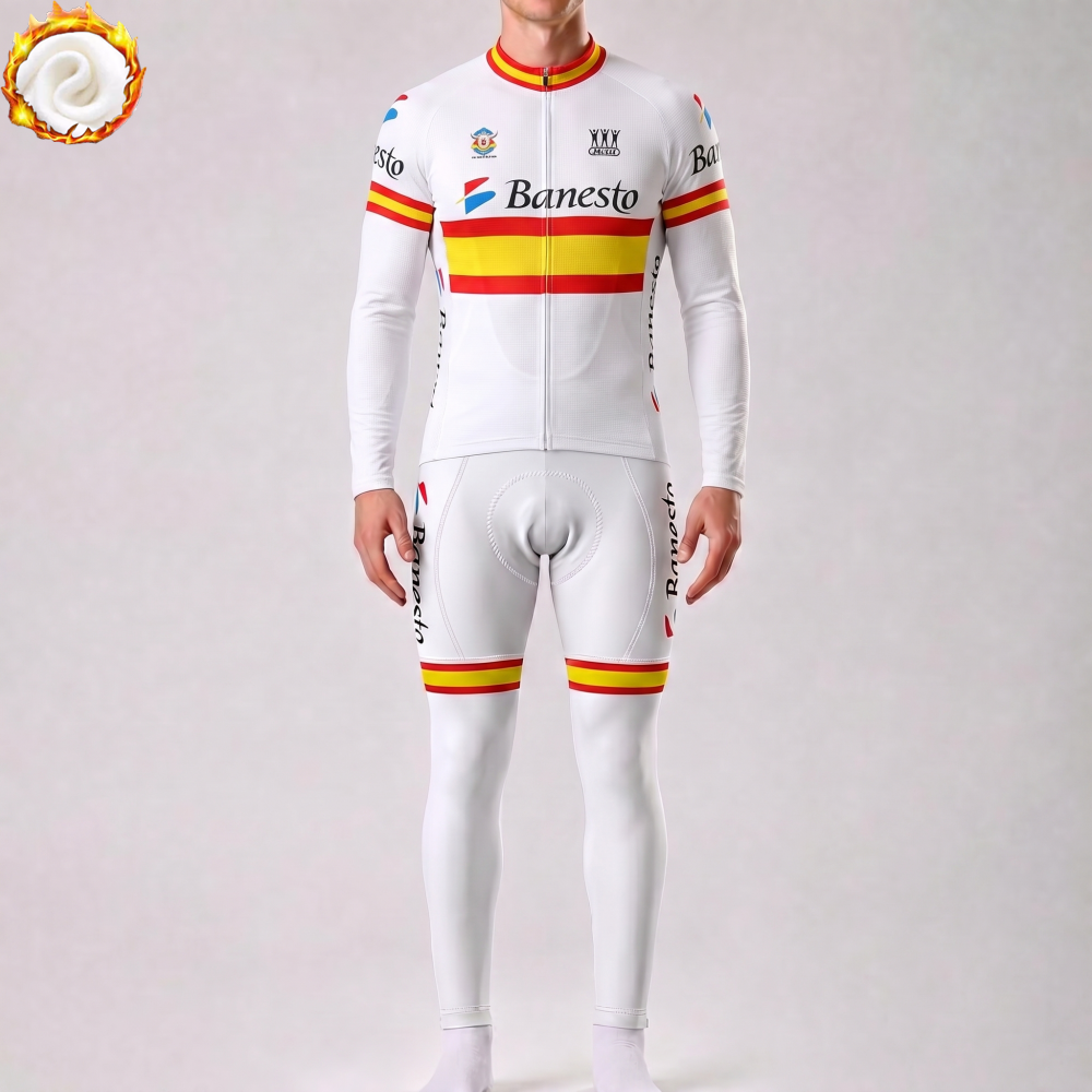 1992 Banesto Fleece Long Sleeves Cycling Kits