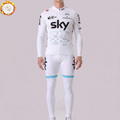 2017 Sky Fleece Long Sleeves Cycling Kits