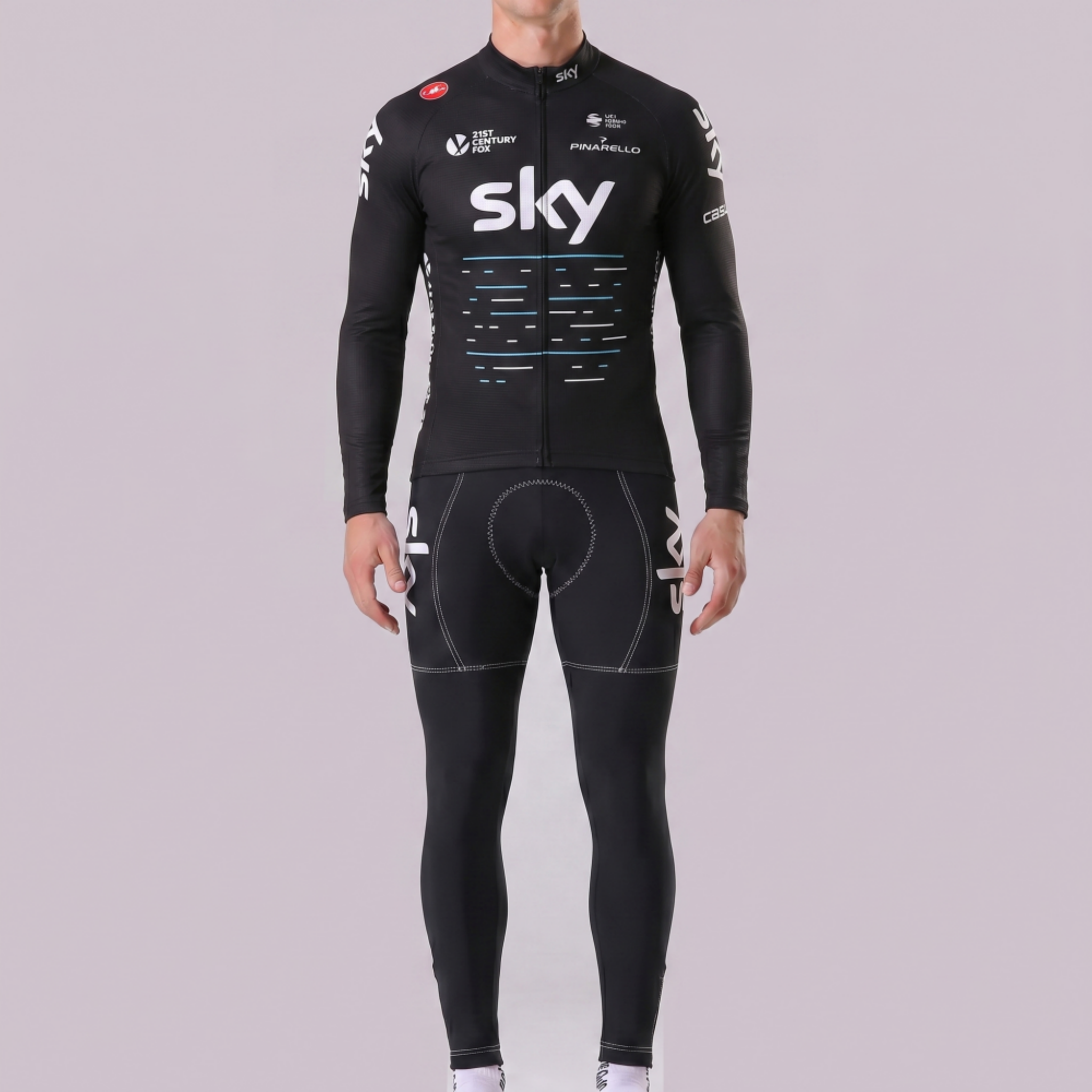 2017 Sky Castelli Long Sleeves Cycling Kits