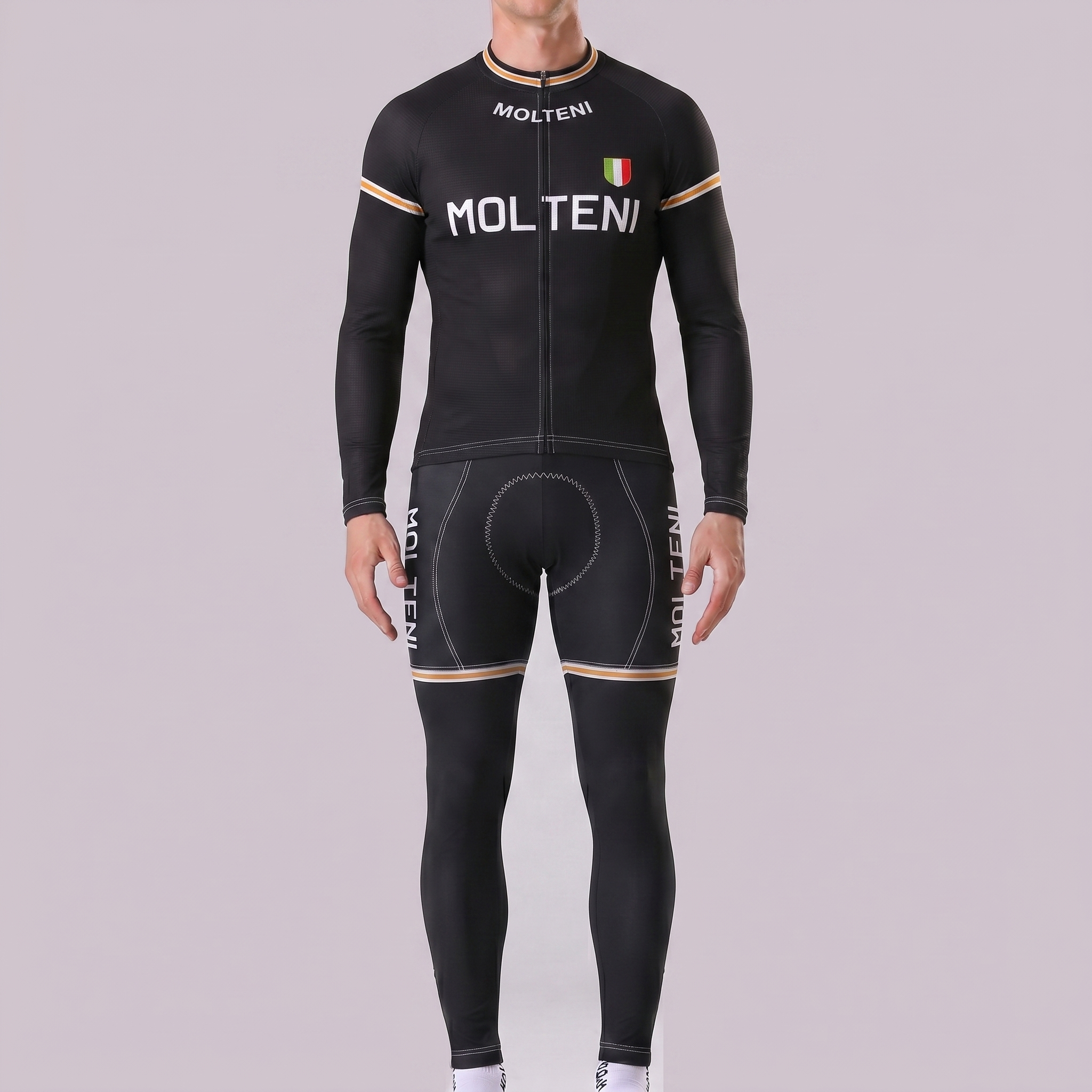 Black MOLTENI Long Sleeves Cycling Kits
