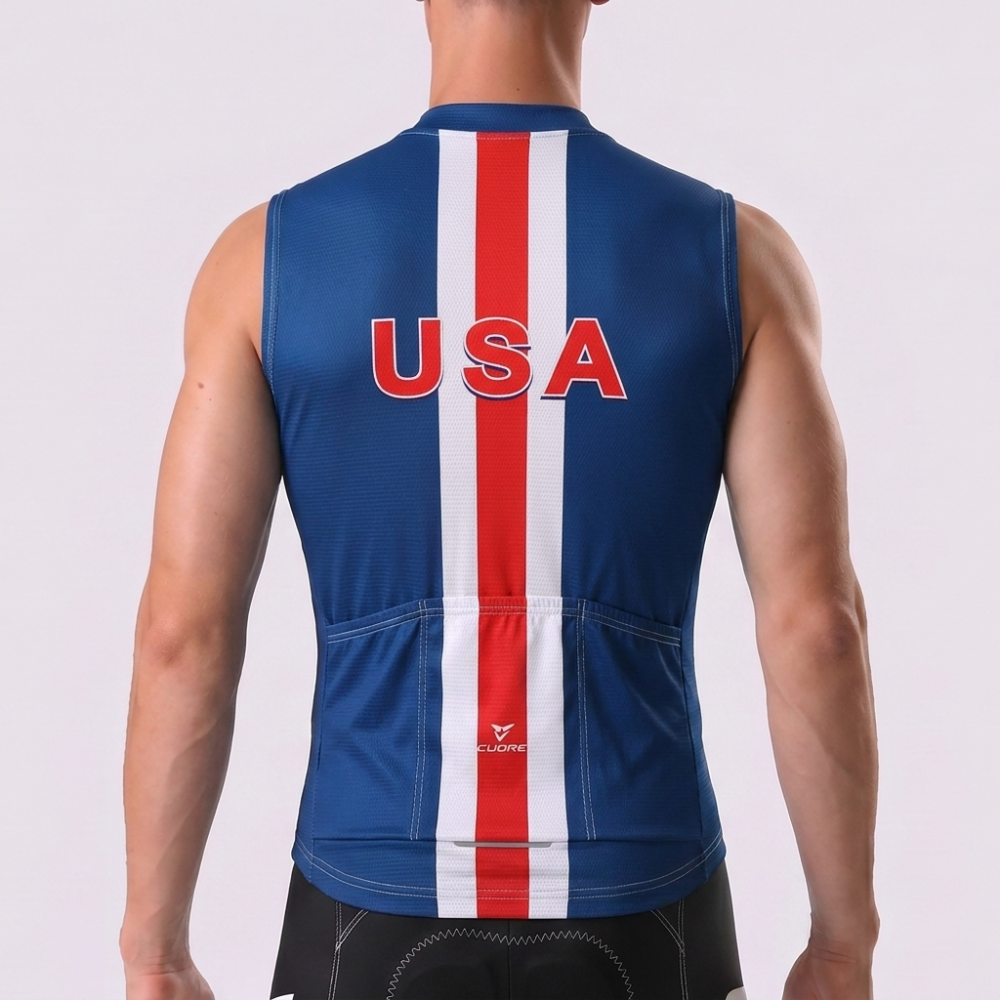 USA Windproof Sleeveless Cycling Jersey