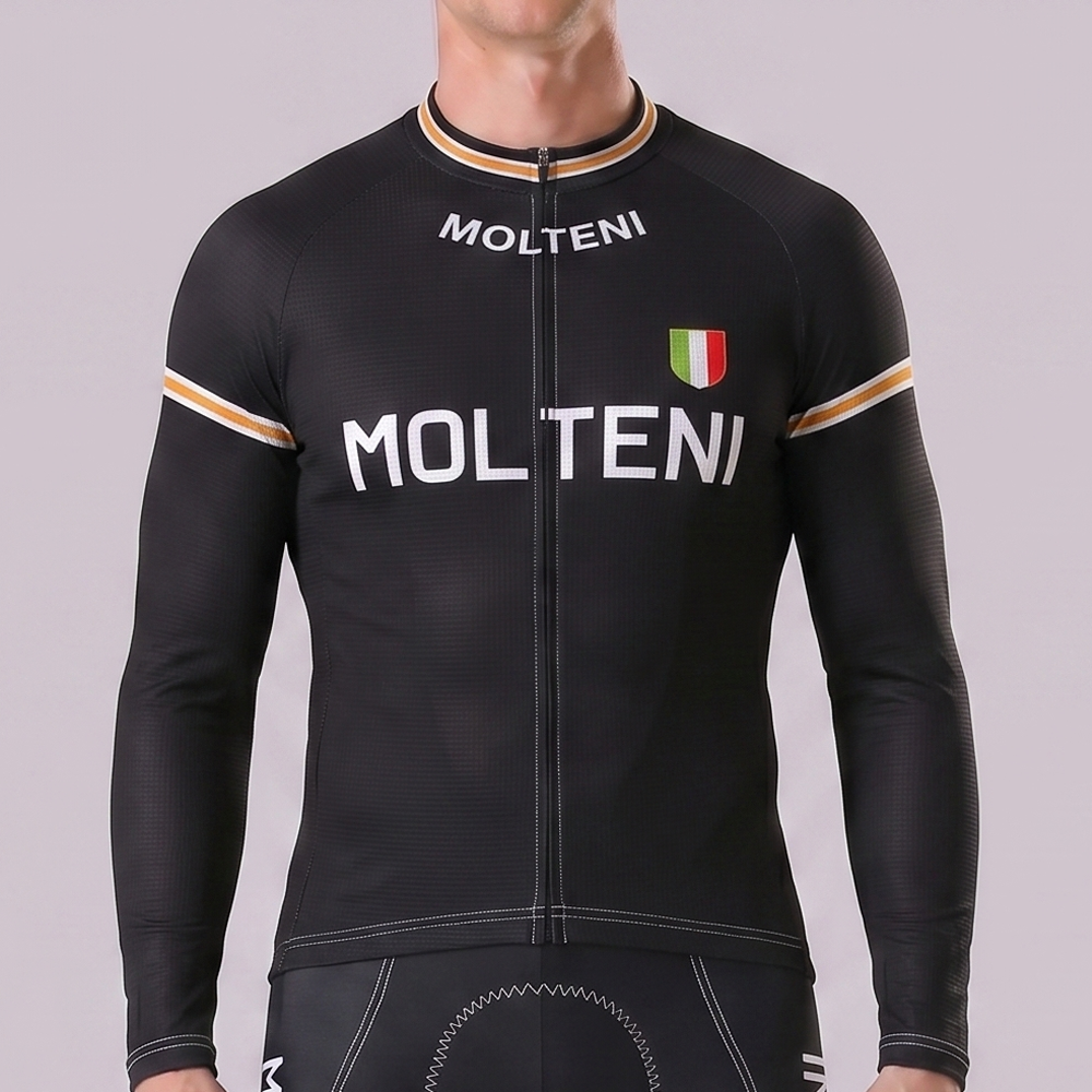 Black MOLTENI Long Sleeves Cycling Jersey