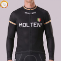 Black MOLTENI Fleece Long Cycling Jersey