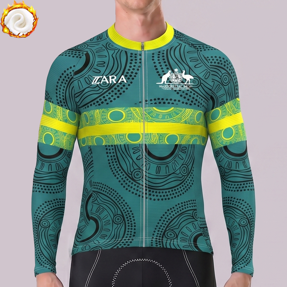Australia DeSport Fleece Long Cycling Jersey