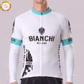 White Bianchi Fleece Long Cycling Jersey
