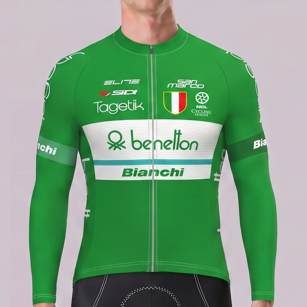 Benetton Bianchi Long Sleeves Cycling Jersey
