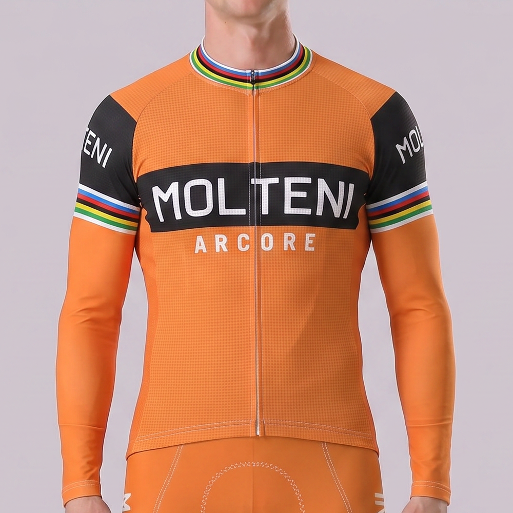 Orange MOLTENI Long Sleeves Cycling Jersey