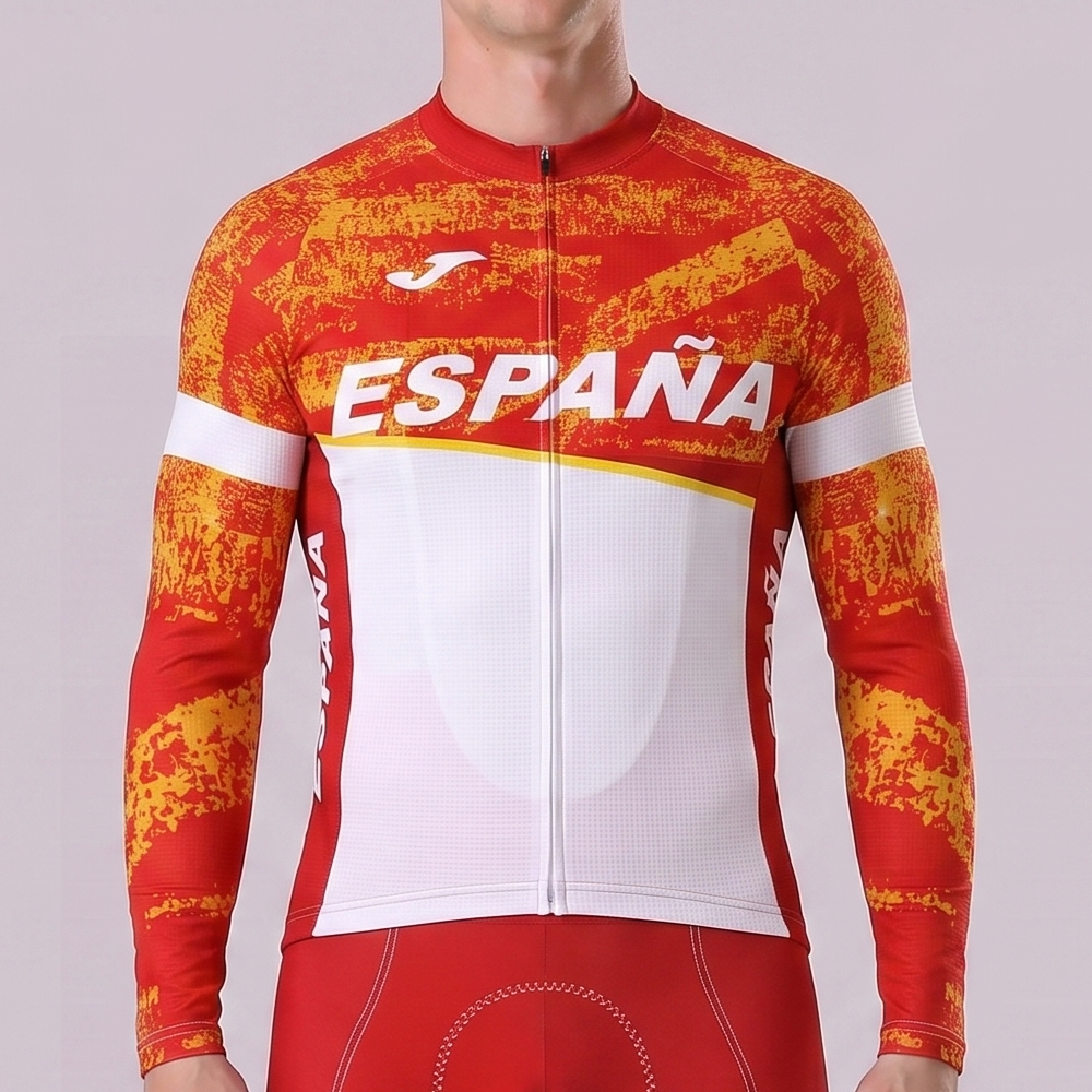 ESPANA White Long Sleeves Cycling Jersey