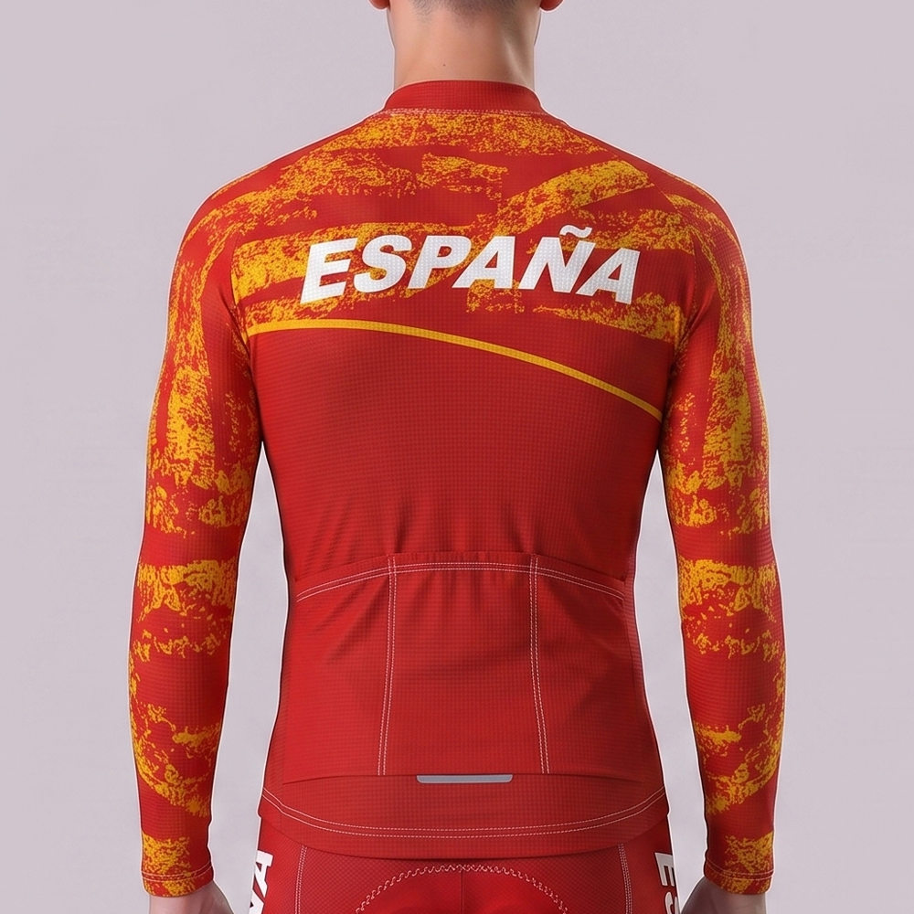 ESPANA Red Long Sleeves Cycling Jersey