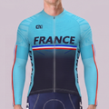France Deep Blue Long Sleeves Cycling Jersey
