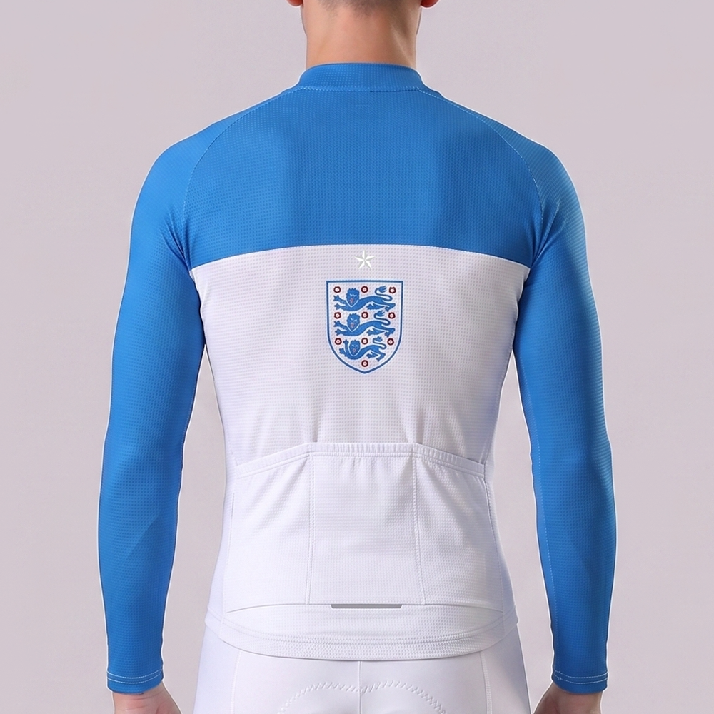 United Kingdom White Long Sleeves Cycling Jersey