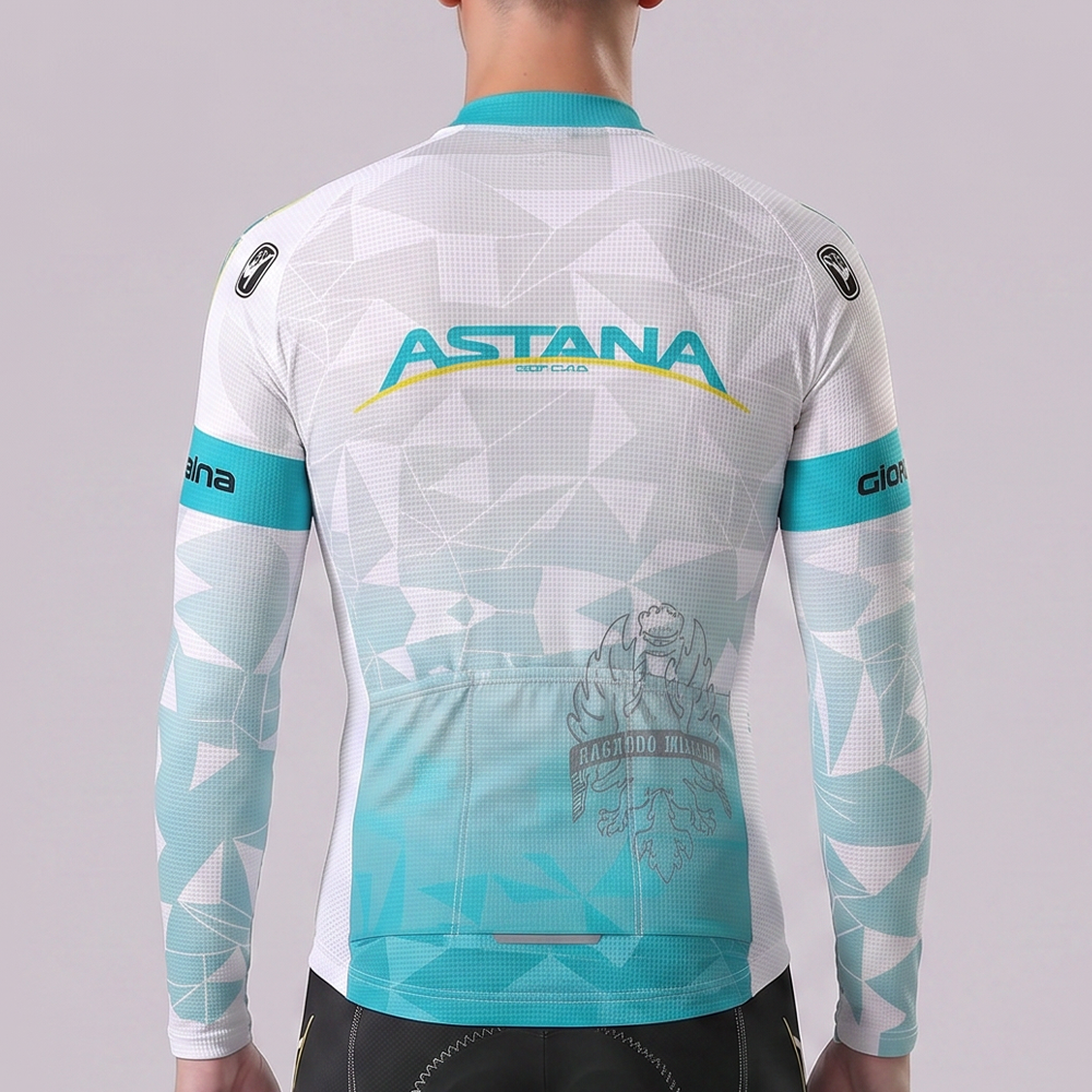 Stripes Bianchi Long Sleeves Cycling Jersey