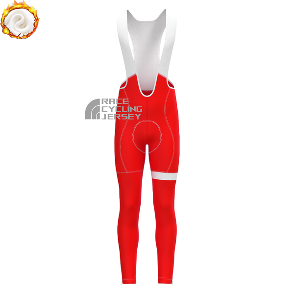 Red Fleece Bib Cycling Pants