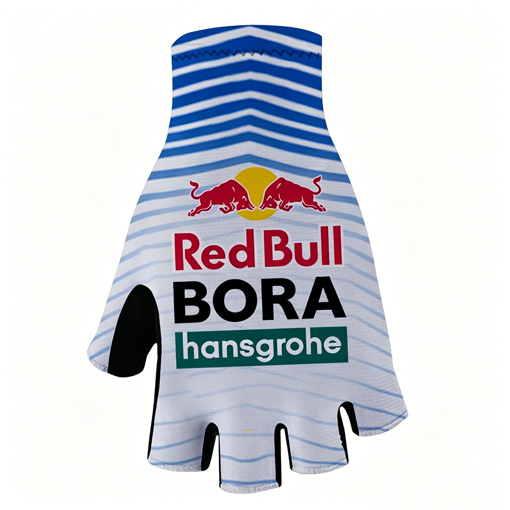 White Blue Chevron BORA Race Cycling Gloves