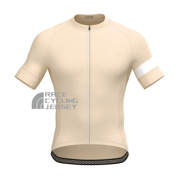 Light Khaki Short Sleeves Cycling Jersey