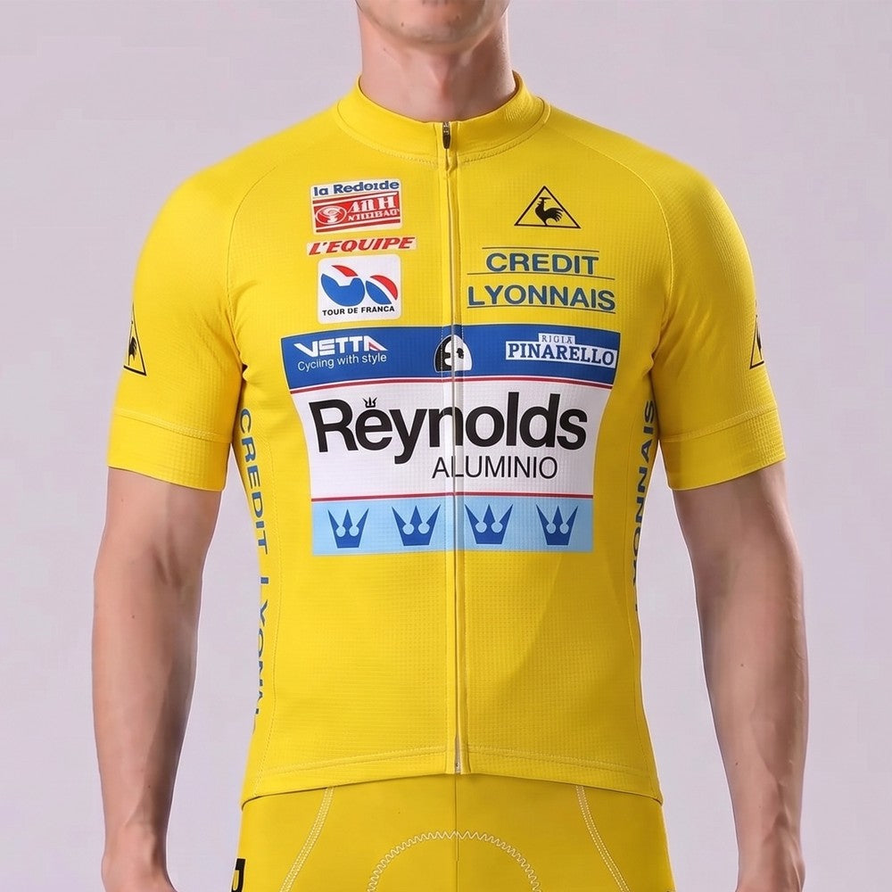 1988 Reynolds Yellow Short Sleeves Cycling Jersey