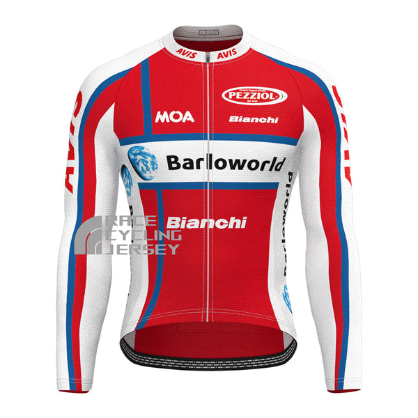United State Red Long Sleeves Cycling Jersey