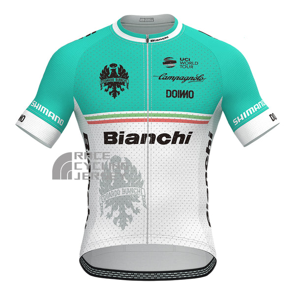 Blue Bianchi Short Sleeves Cycling Jersey