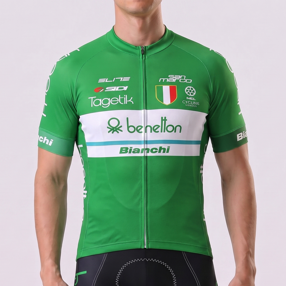 Benetton Bianchi Short Sleeves Cycling Jersey