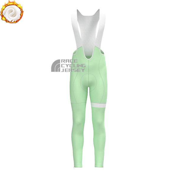 Matcha Green Fleece Bib Cycling Pants