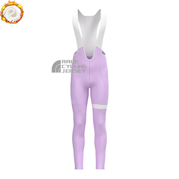 Macaron purple Fleece Bib Cycling Pants