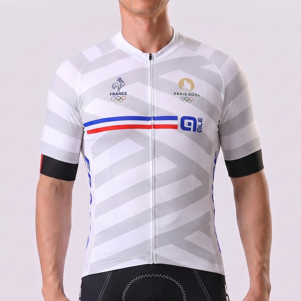 France Stripes Short Sleeves Cycling Jersey