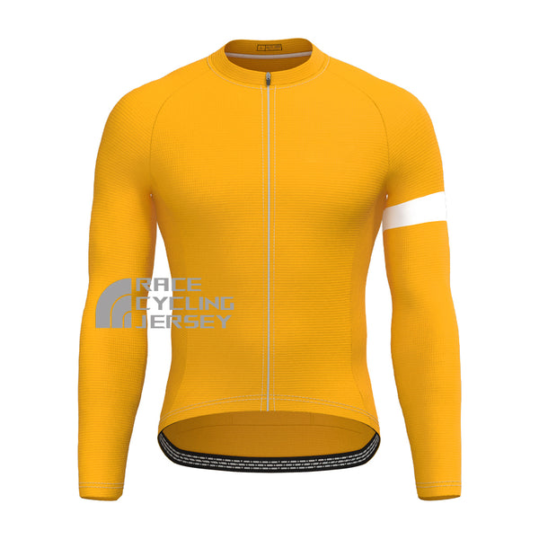 Orange Long Sleeves Cycling Jersey