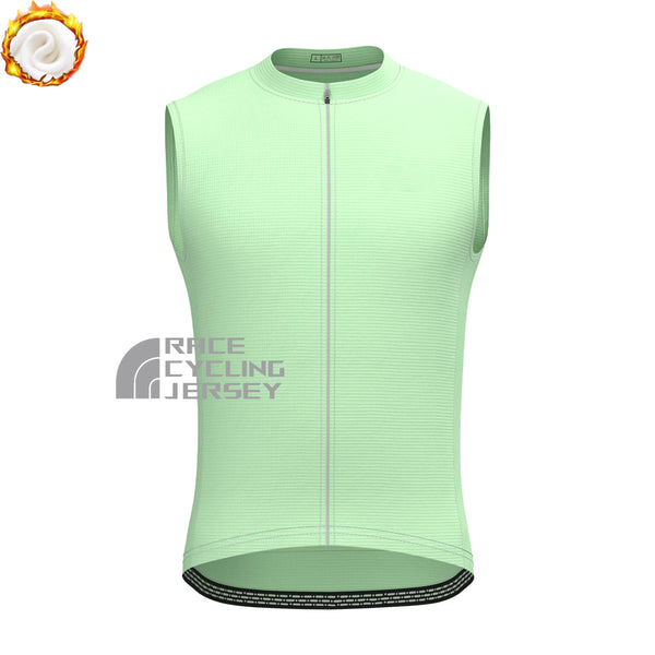 Matcha Green Fleece Sleeveless Cycling Jersey