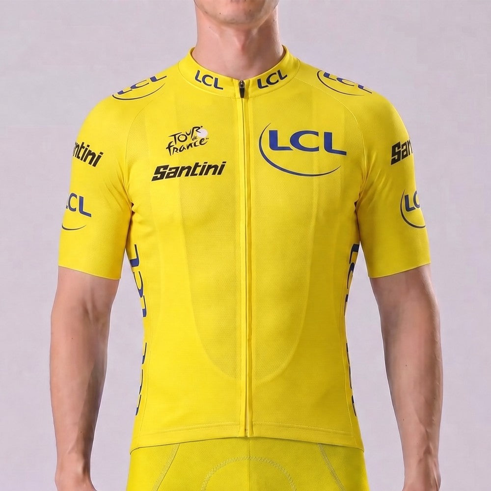 Tour de France Yellow Short Sleeves Cycling Jersey