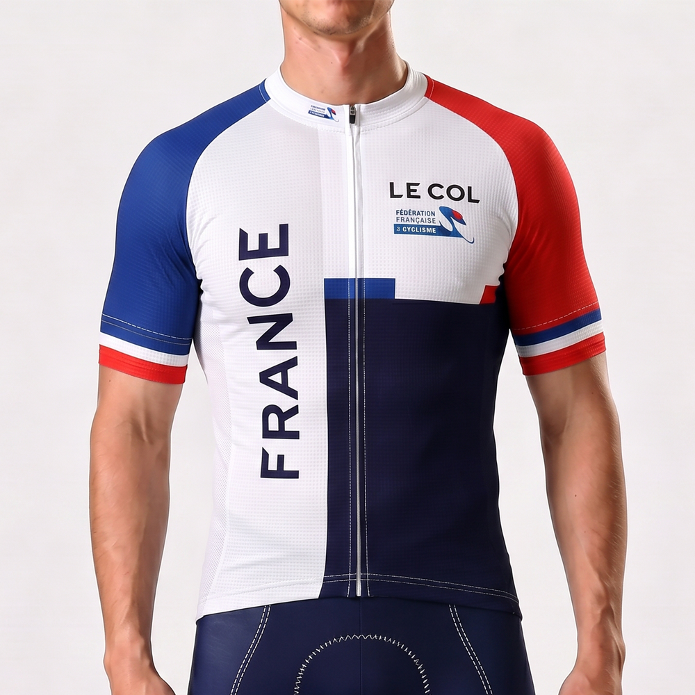 France LE COL Short Sleeves Cycling Jersey