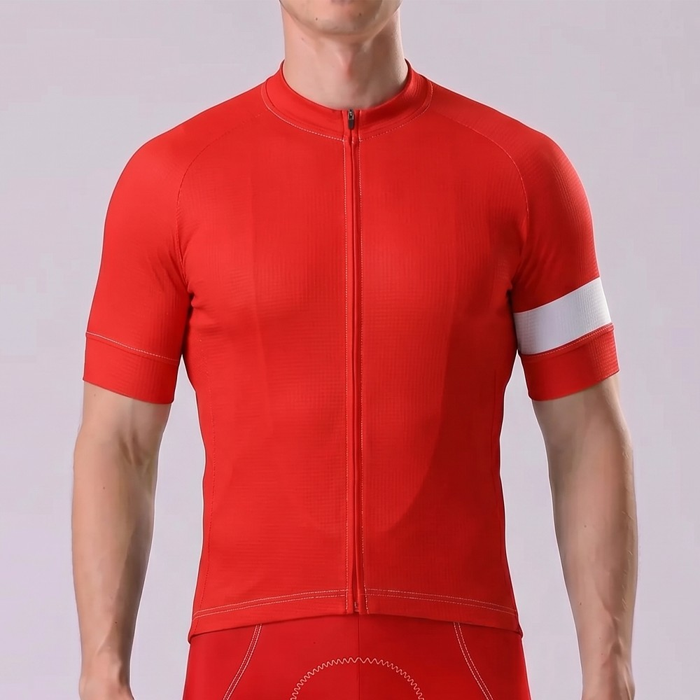 Red Short Sleeves Cycling Jersey