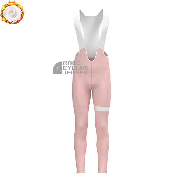 Macaron Pink Fleece Bib Cycling Pants