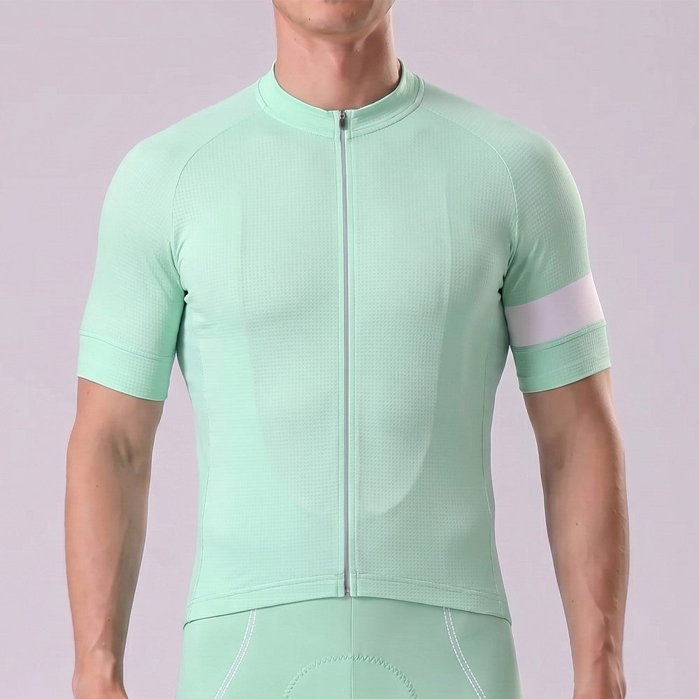 Macaron Green Short Sleeves Cycling Jersey